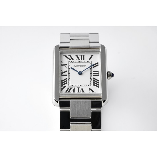 Cartier-Tank Solo 27.4mm SS/SS White Dial AF Quartz