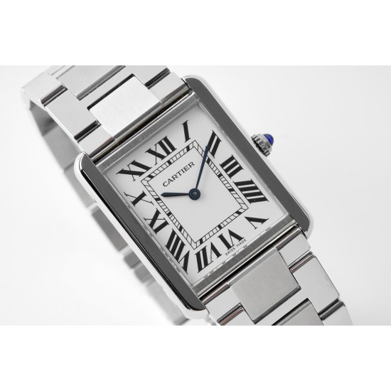 Cartier-Tank Solo 27.4mm SS/SS White Dial AF Quartz