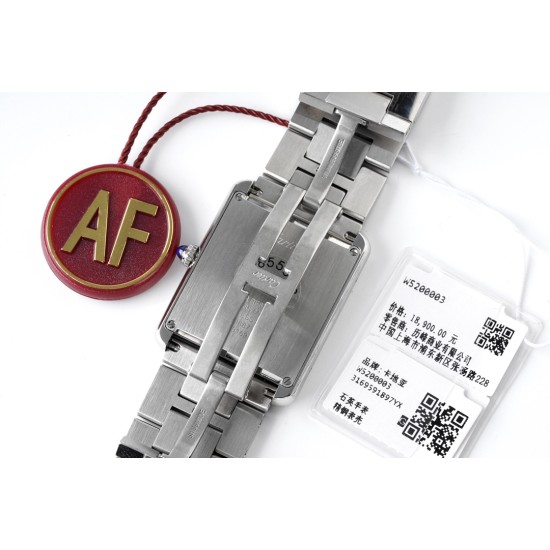 Cartier-Tank Solo 27.4mm SS/SS White Dial AF Quartz