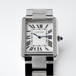 Cartier-Tank Solo 27.4mm Dia SS/SS White Dial AF MY9015