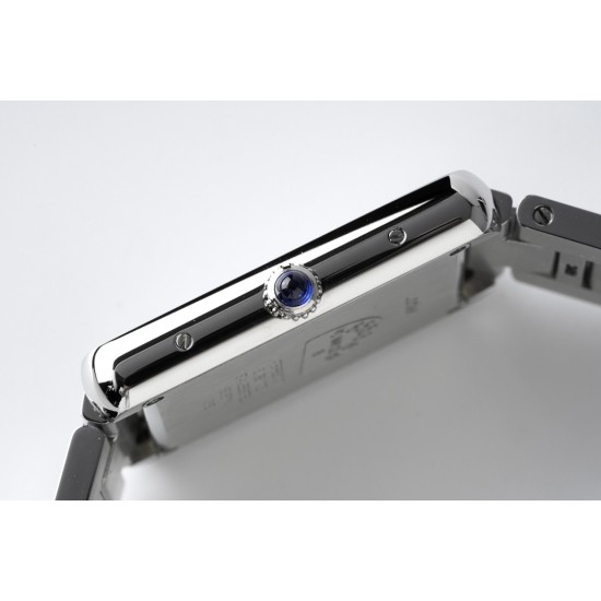 Cartier-Tank Solo 27.4mm Dia SS/SS White Dial AF MY9015