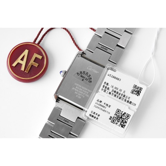 Cartier-Tank Solo 27.4mm Dia SS/SS White Dial AF MY9015