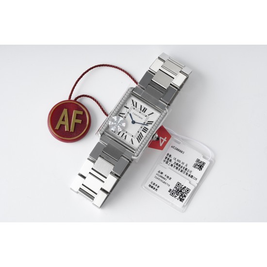 Cartier-Tank Solo 27.4mm Dia SS/SS White Dial AF MY9015