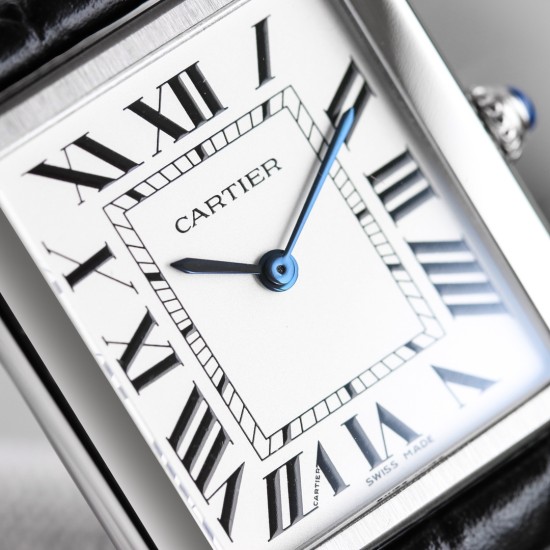 Cartier-Tank Must Black 24mm/27mm SS/LE White Dial 3WF Quartz
