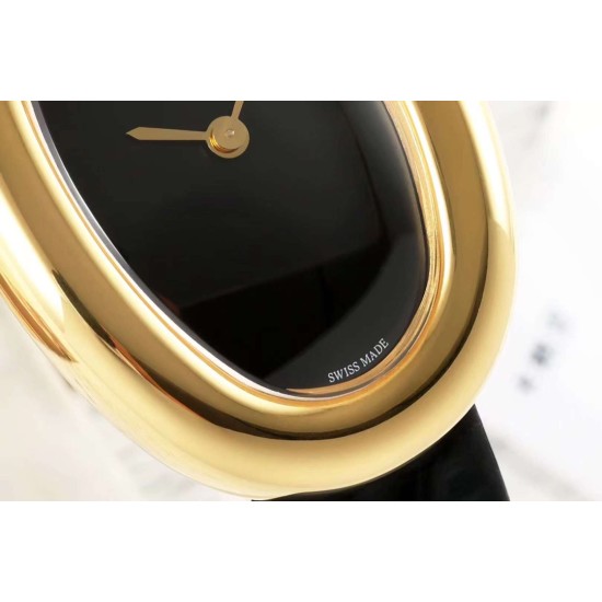 Cartier-Baignoire Ladies 31mm YG/LE Black Dial AF Quartz