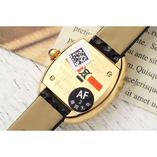 Cartier-Baignoire Ladies 31mm YG/LE Black Dial AF Quartz