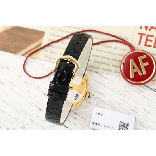 Cartier-Baignoire Ladies 31mm YG/LE Black Dial AF Quartz