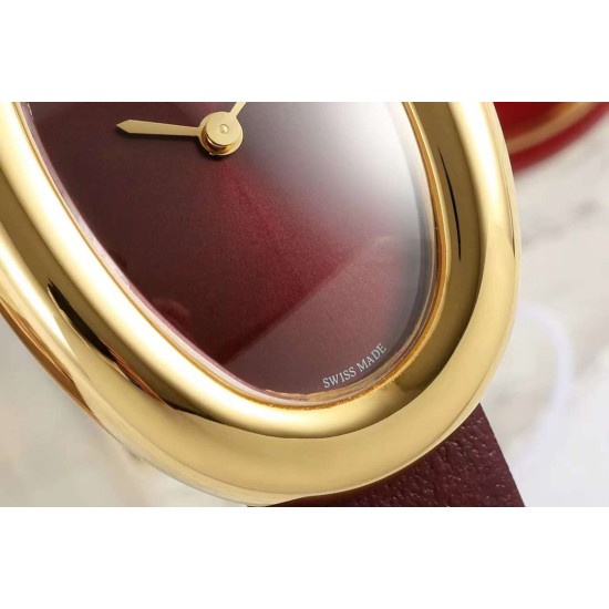 Cartier-Baignoire Ladies 31mm YG/LE Red Dial AF Quartz