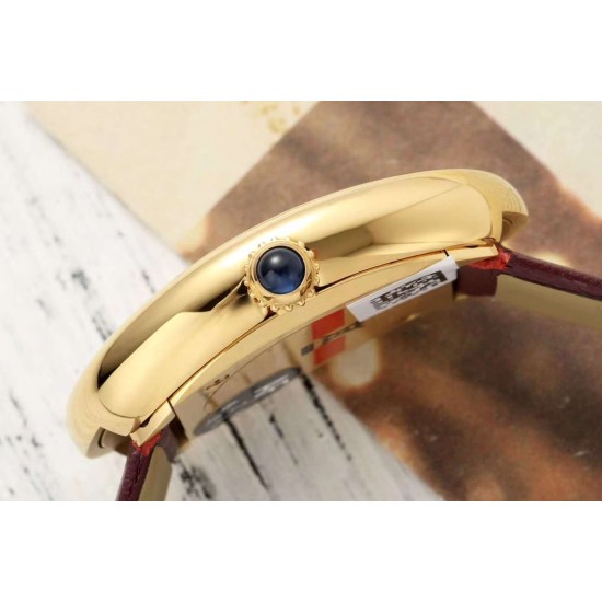 Cartier-Baignoire Ladies 31mm YG/LE Red Dial AF Quartz