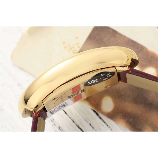 Cartier-Baignoire Ladies 31mm YG/LE Red Dial AF Quartz