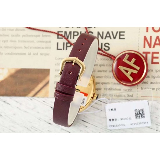 Cartier-Baignoire Ladies 31mm YG/LE Red Dial AF Quartz