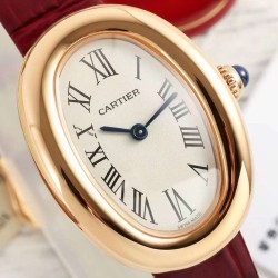 Cartier-Baignoire Ladies 31mm Red RG/LE White Dial AF Quartz