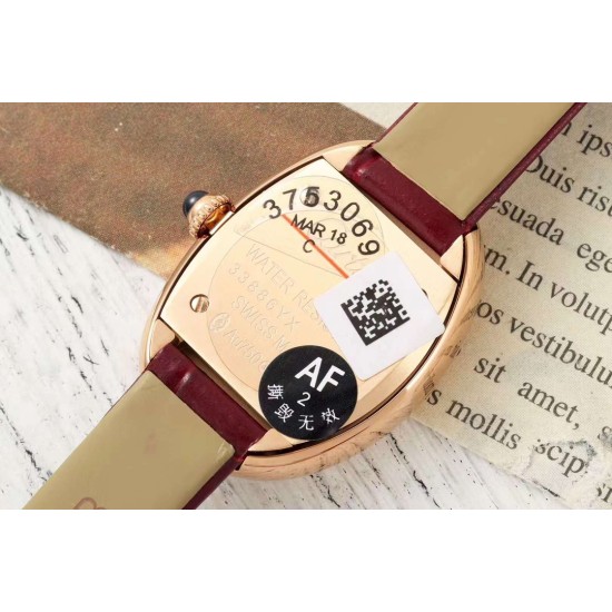 Cartier-Baignoire Ladies 31mm Red RG/LE White Dial AF Quartz