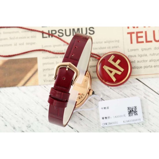 Cartier-Baignoire Ladies 31mm Red RG/LE White Dial AF Quartz