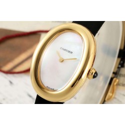 Cartier-Baignoire Ladies 31mm YG/LE Mop Dial AF Quartz