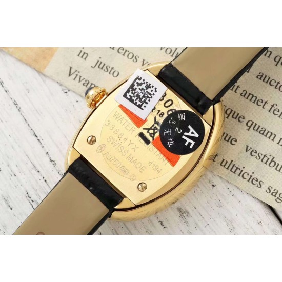 Cartier-Baignoire Ladies 31mm YG/LE Mop Dial AF Quartz