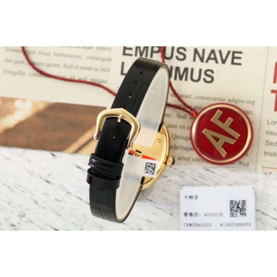 Cartier-Baignoire Ladies 31mm YG/LE Mop Dial AF Quartz