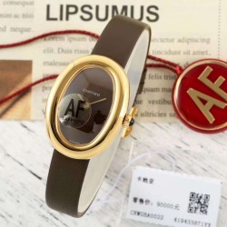 Cartier-Baignoire Ladies 31mm YG/LE Brown Dial AF Quartz