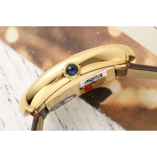 Cartier-Baignoire Ladies 31mm YG/LE Brown Dial AF Quartz