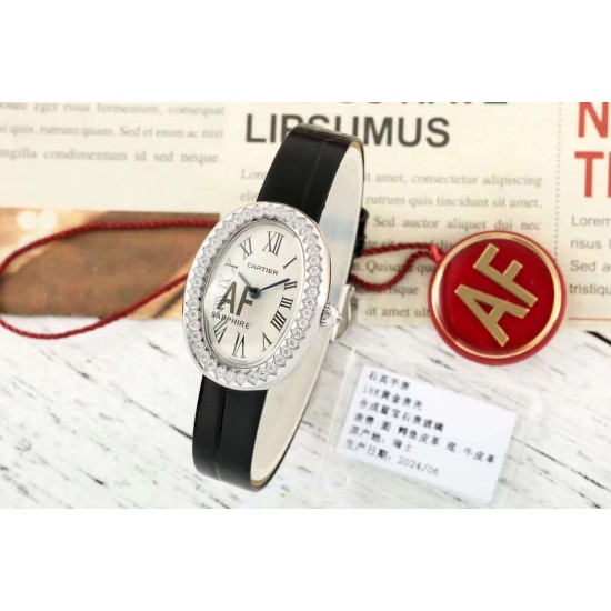 Cartier-Baignoire Ladies 31mm Dia SS/LE White Dial AF Quartz