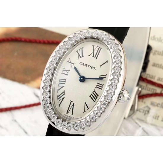Cartier-Baignoire Ladies 31mm Dia SS/LE White Dial AF Quartz