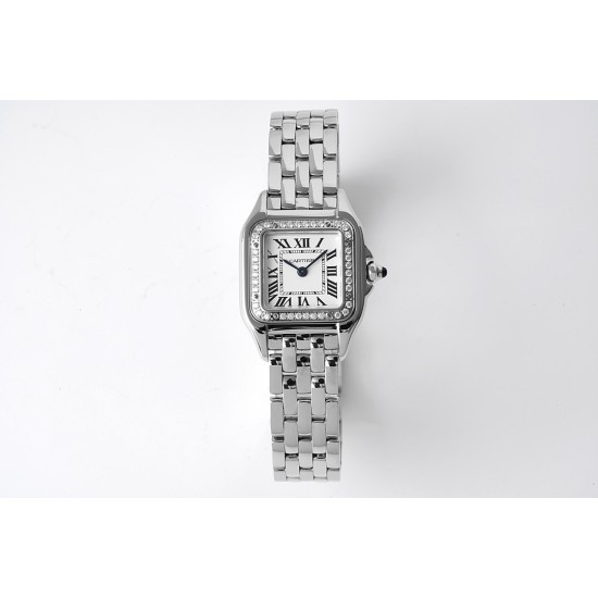 Cartier-Panthere Secrete De Ladies 22mm Dia SS/SS White BVF Swiss Qtz