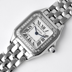 Cartier-Panthere Secrete De Ladies 22mm Dia SS/SS White BVF Swiss Qtz