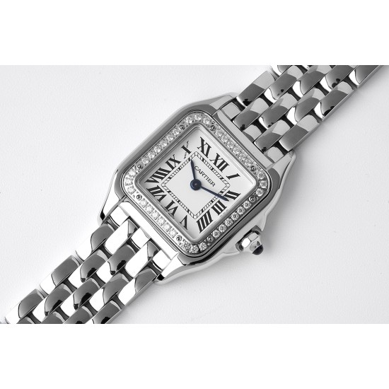Cartier-Panthere Secrete De Ladies 22mm Dia SS/SS White BVF Swiss Qtz