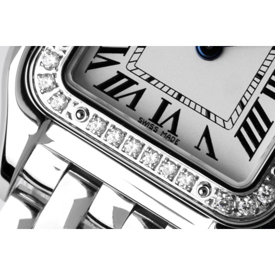 Cartier-Panthere Secrete De Ladies 22mm Dia SS/SS White BVF Swiss Qtz