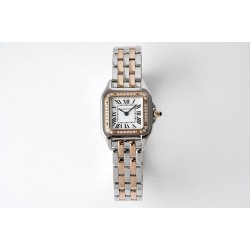 Cartier-Panthere Secrete De Ladies 22mm Dia RG/SS White Dial BVF Quartz