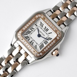 Cartier-Panthere Secrete De Ladies 22mm Dia RG/SS White Dial BVF Quartz