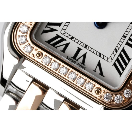 Cartier-Panthere Secrete De Ladies 22mm Dia RG/SS White Dial BVF Quartz