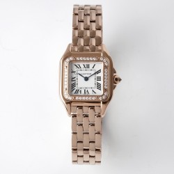 Cartier-Panthere Secrete De Ladies 22mm Dia RG/RG White Dial BVF Quartz