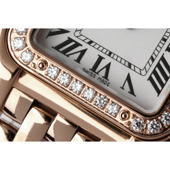 Cartier-Panthere Secrete De Ladies 22mm Dia RG/RG White Dial BVF Quartz