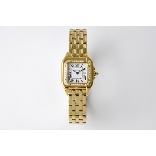 Cartier-Panthere Secrete De Ladies 22mm Dia YG/YG White Dial BVF Quartz