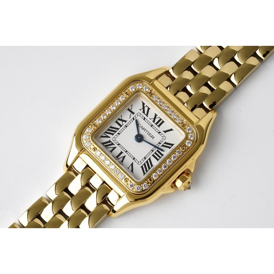 Cartier-Panthere Secrete De Ladies 22mm Dia YG/YG White Dial BVF Quartz