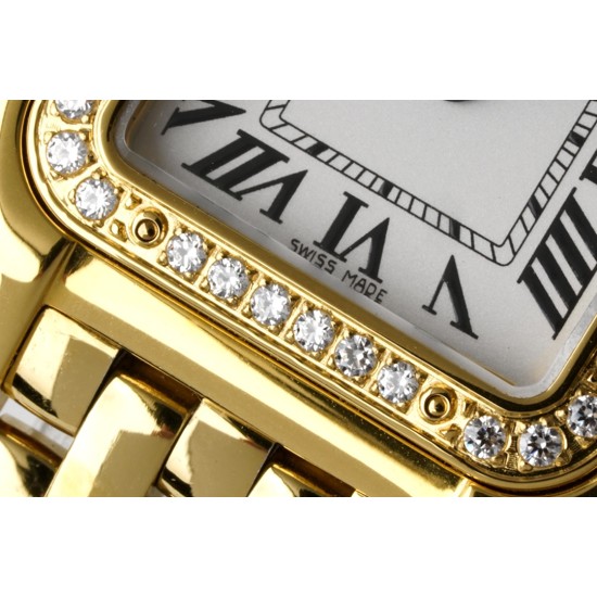 Cartier-Panthere Secrete De Ladies 22mm Dia YG/YG White Dial BVF Quartz