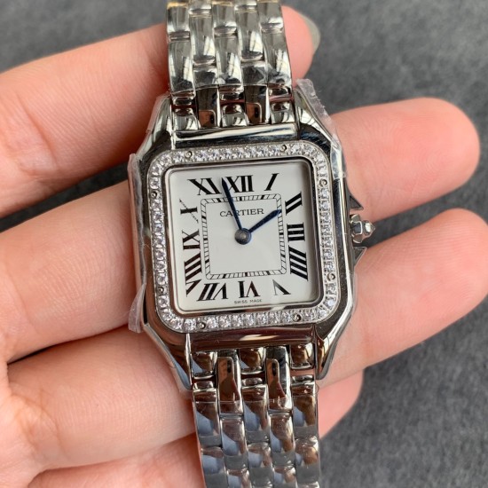 Cartier-Panthere Secrete De 27mm Ladies Diam SS/SS Wht GF Swiss Qtz
