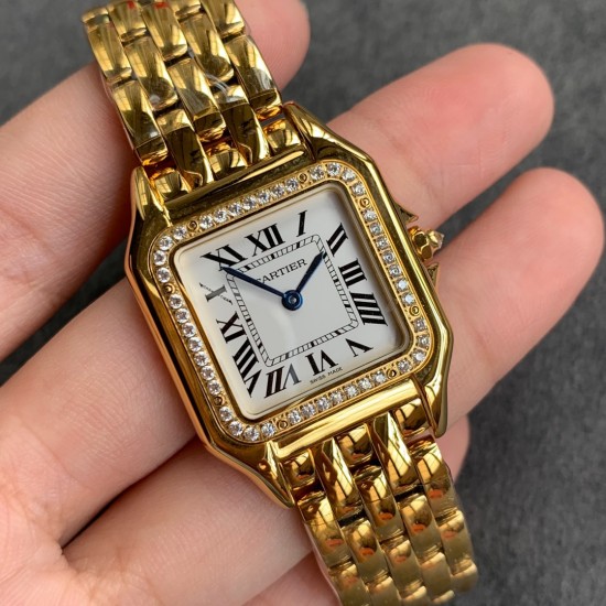 Cartier-Panthere Secrete De 27mm Ladies Diam YG/YG GF Swiss Quartz