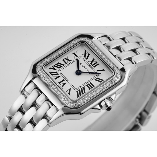 Cartier-Panthere Secrete De Ladies Dial 27mm SS/SS White AF Quartz