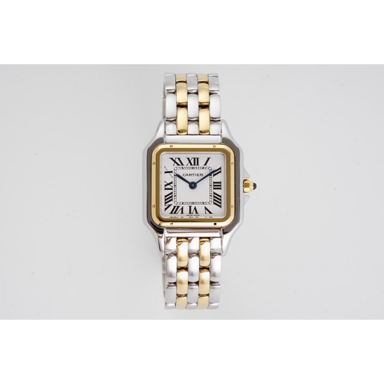Cartier-Panthere Secrete De Ladies 27mm YG/SS White AF Quartz