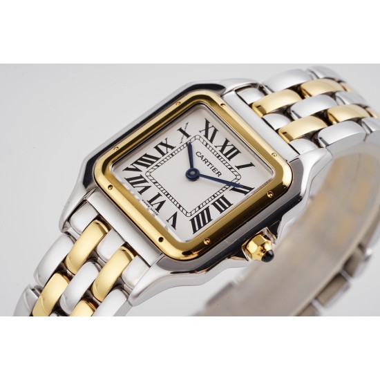 Cartier-Panthere Secrete De Ladies 27mm YG/SS White AF Quartz