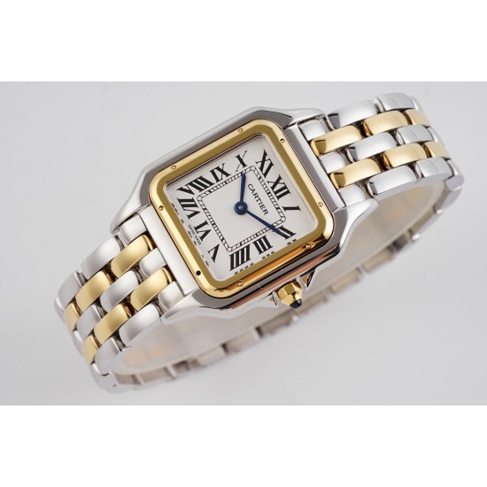 Cartier-Panthere Secrete De Ladies 27mm YG/SS White AF Quartz