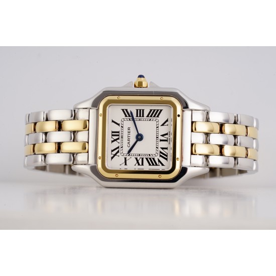 Cartier-Panthere Secrete De Ladies 27mm YG/SS White AF Quartz