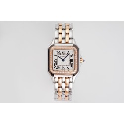 Cartier-Panthere Secrete De Ladies Dia 27mm RG/SS White AF Quartz