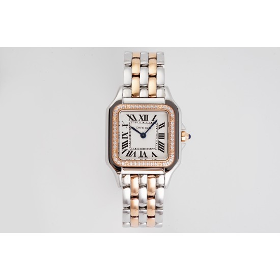 Cartier-Panthere Secrete De Ladies Dia 27mm RG/SS White AF Quartz