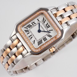 Cartier-Panthere Secrete De Ladies Dia 27mm RG/SS White AF Quartz