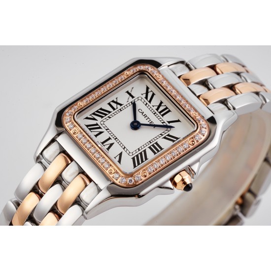 Cartier-Panthere Secrete De Ladies Dia 27mm RG/SS White AF Quartz