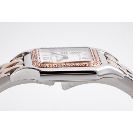 Cartier-Panthere Secrete De Ladies Dia 27mm RG/SS White AF Quartz