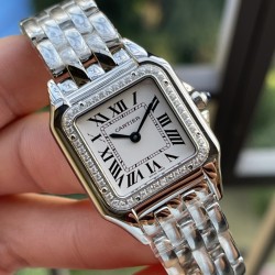 Cartier-Panthere Secrete De Ladies Dial 27mm SS/SS White AF Quartz